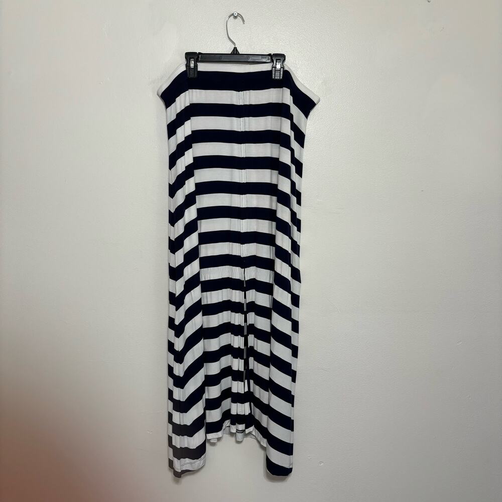 Design History Gray and White Striped Maxi Skirt Size XL